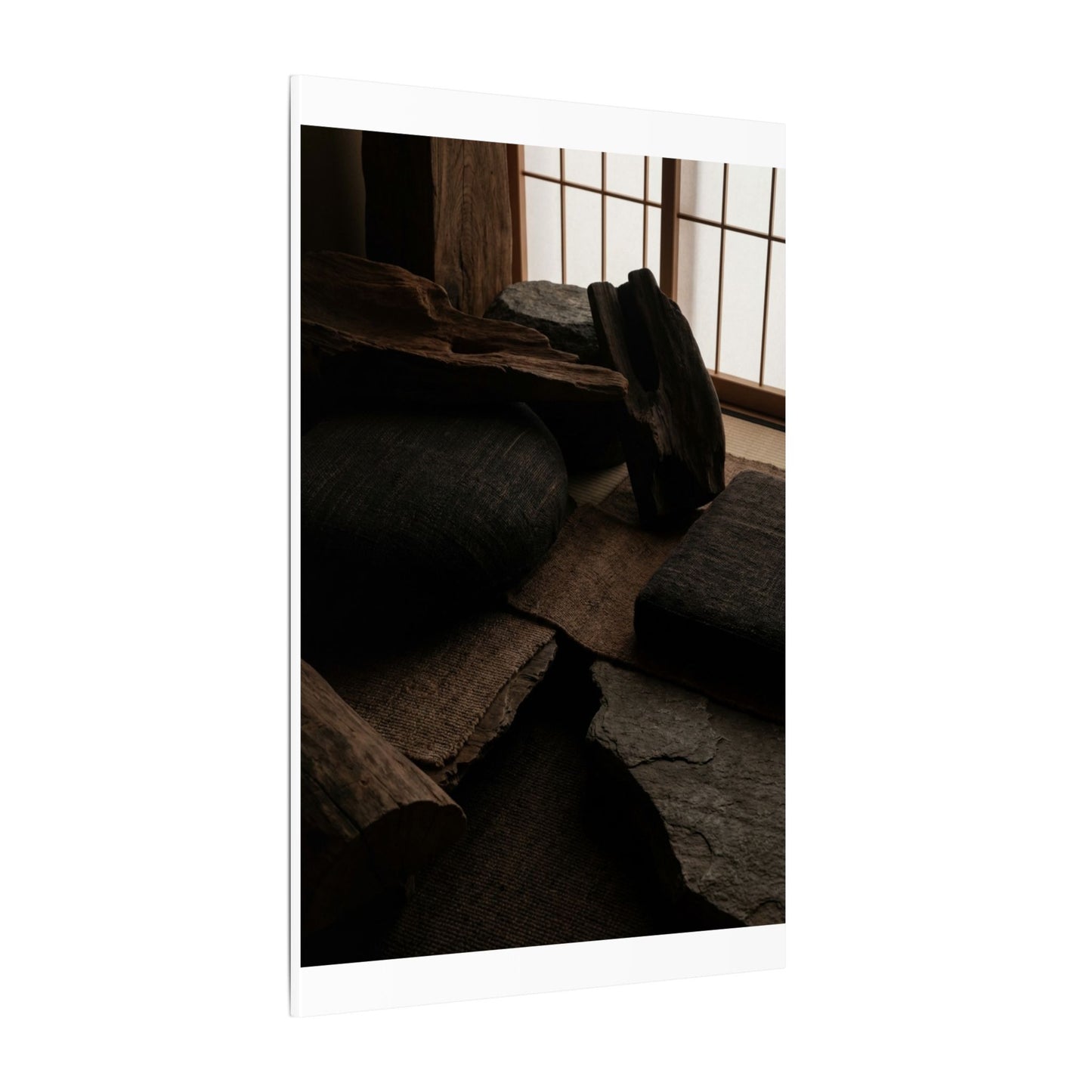 Dark Japandi Shadow Zen Canvas Art
