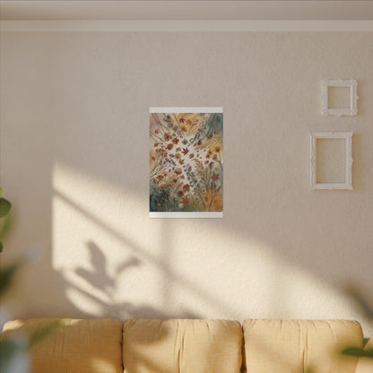 Dried Flowers Canvas Art | Autumn Japandi Watercolor Art
