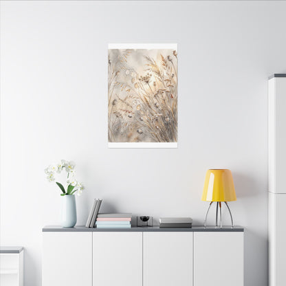 Winter Dried Flowers Watercolor Canvas Art | Warm Decor