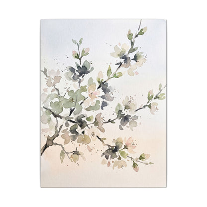 Cherry Blossom Watercolor Canvas Art | Elegant Japandi Art