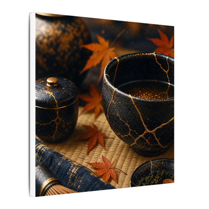 Seijaku Tea Ceremony Canvas Art - Kintsugi Gold Repair