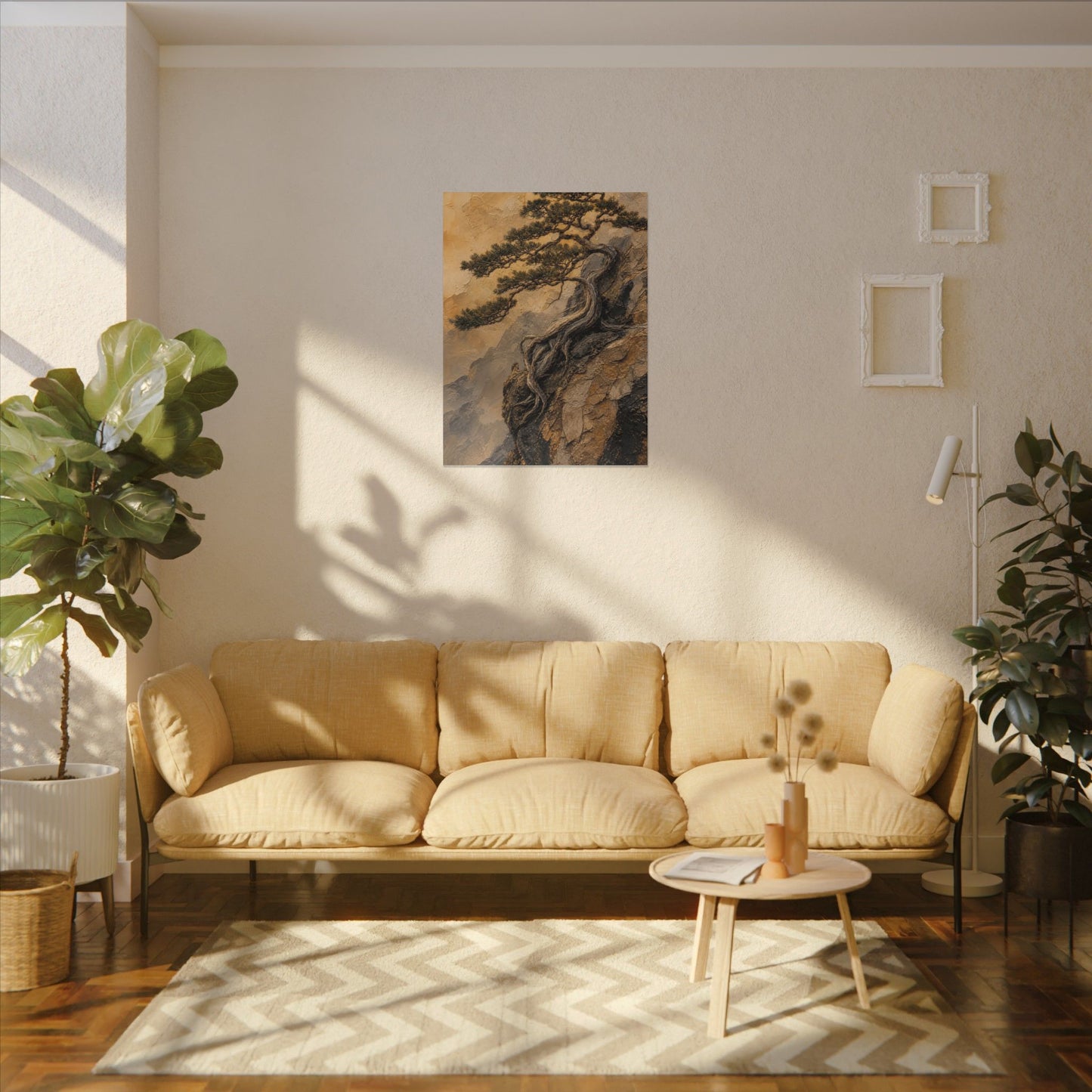 Summer Pine Tree Texture Canvas Art | Cozy Decor