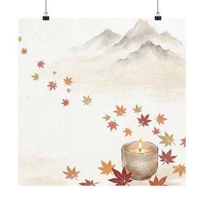 Mountain Mist Wall Art Print | Autumn Japandi Japanese Pattern Art