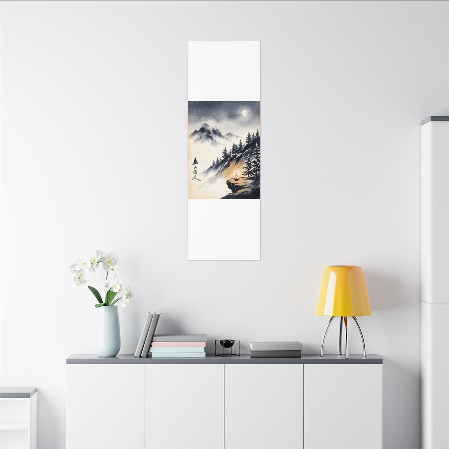 Mountain Mist Canvas Art | Winter Zen Ukiyo E Inspired Art