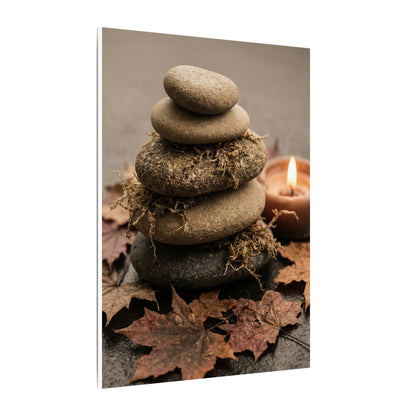 River Stones Canvas Art | Autumn Japandi Texture Art
