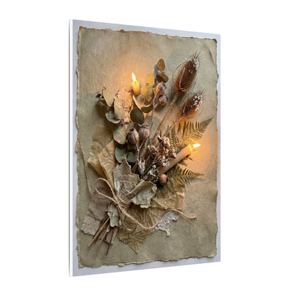 Dried Flowers Texture Canvas Art | Warm Japandi Art