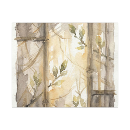 Shoji Screen Spring Canvas Art | Japandi Cozy Design Art Print