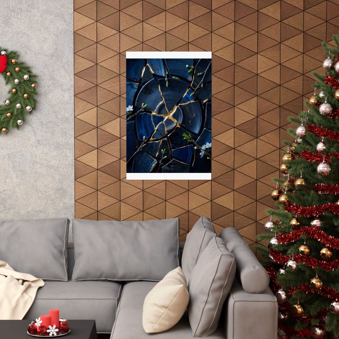 Broken Pottery Spring Wall Art Print | Kintsugi Resilient Design