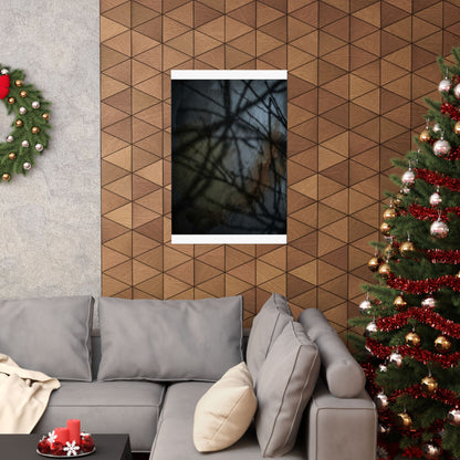 Shadow Play Wall Art Print | Winter Dark Japandi Dark Texture Art