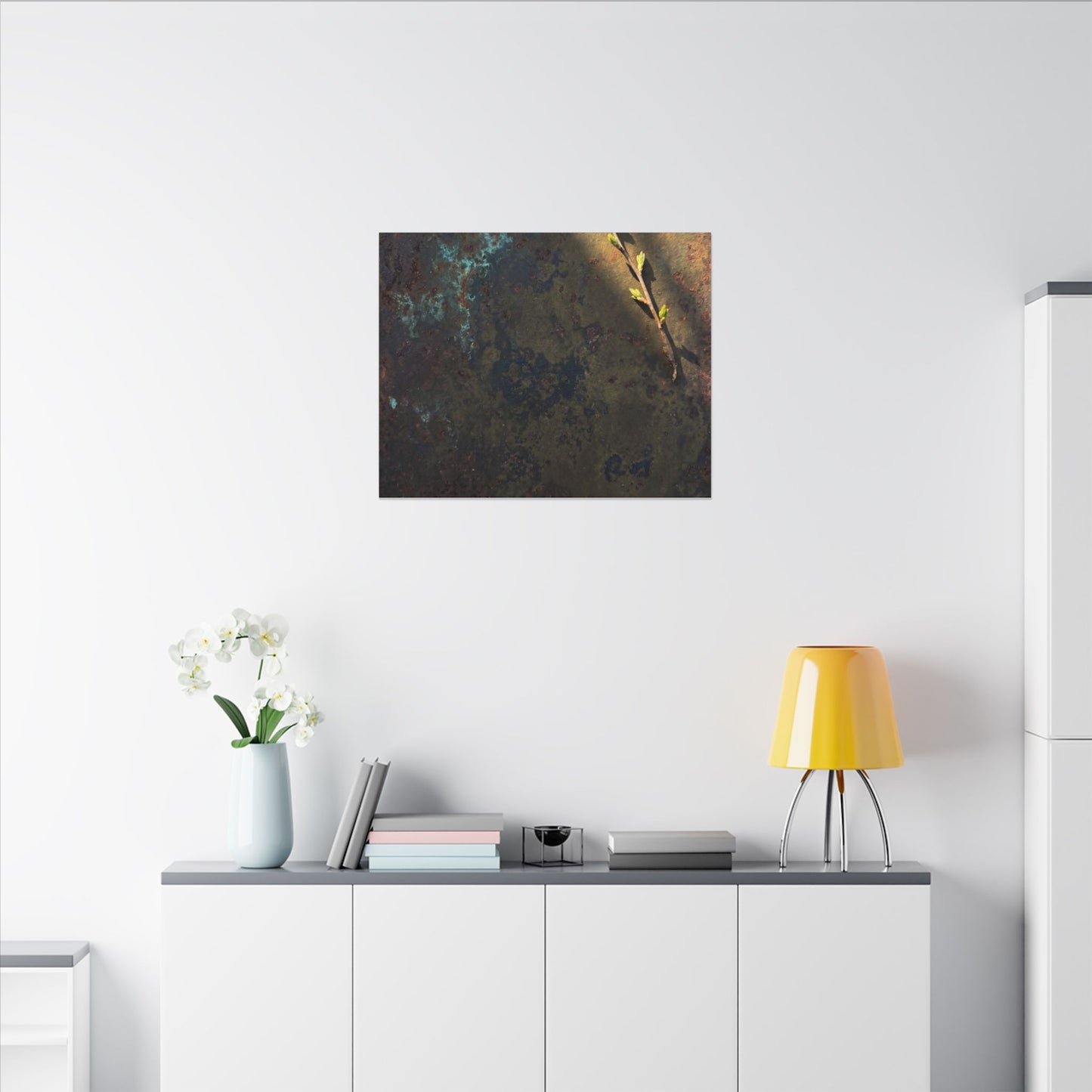 Golden Hour Rust Patina Canvas Art - Dark Japandi Ma