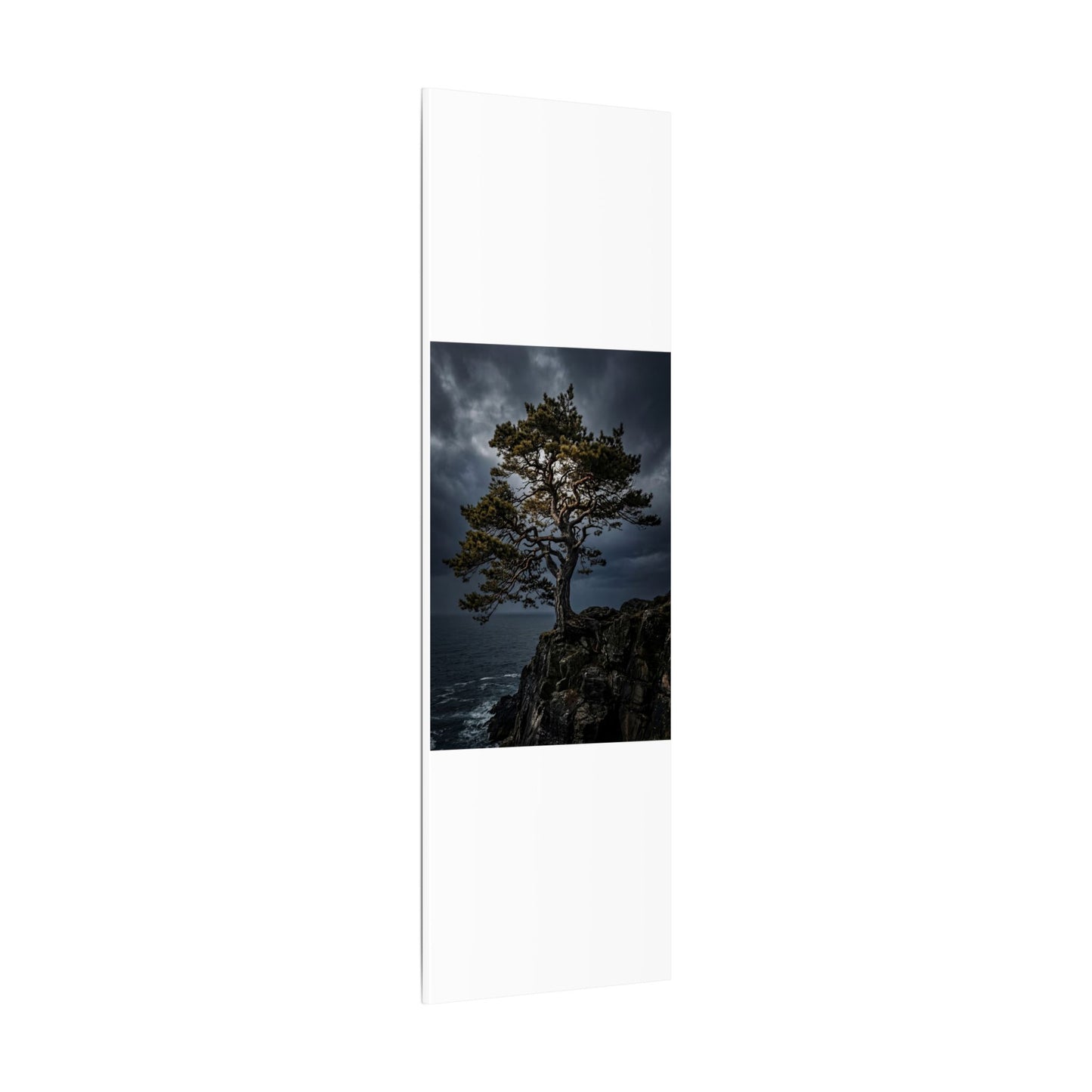 Dappled Pine Tree Canvas Art - Dark Japandi Fukinsei