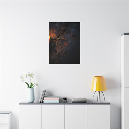 Candlelight Rust Patina Canvas Art - Dark Japandi Ma