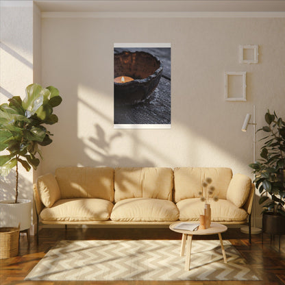 Atmospheric Ceramic Bowl Canvas Art - Moody Minimal Dark Japandi