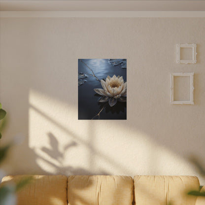Beautiful Lotus Flower Canvas Art - Gold Vein Kintsugi