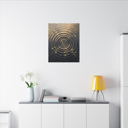 Kanso Water Ripple Canvas Art - Kintsugi Gold Vein