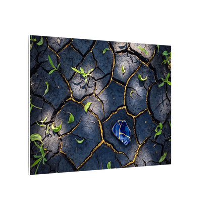 Cracked Earth Canvas Art | Spring Dark Japandi Moody Minimal Art