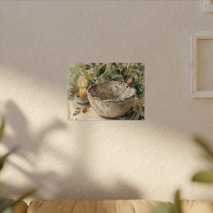 Ceramic Bowl Summer Canvas Art | Japandi Elegant Design