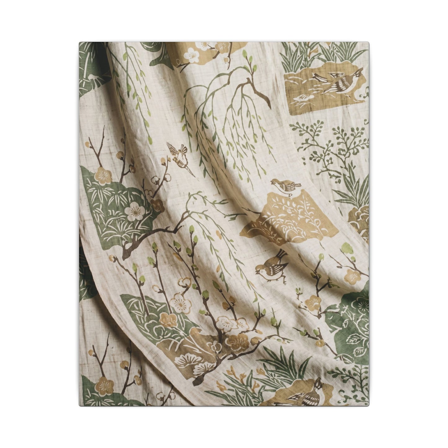 Silk Drape Canvas Art | Spring Japandi Japanese Pattern Art