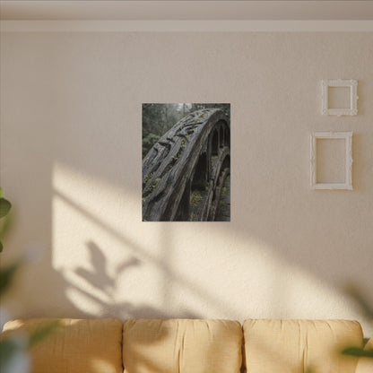 Overcast Wooden Bridge Canvas Art - Japandi Kanso
