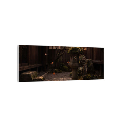 Seijaku Stone Lantern Canvas Art - Dark Japandi Shadow Zen