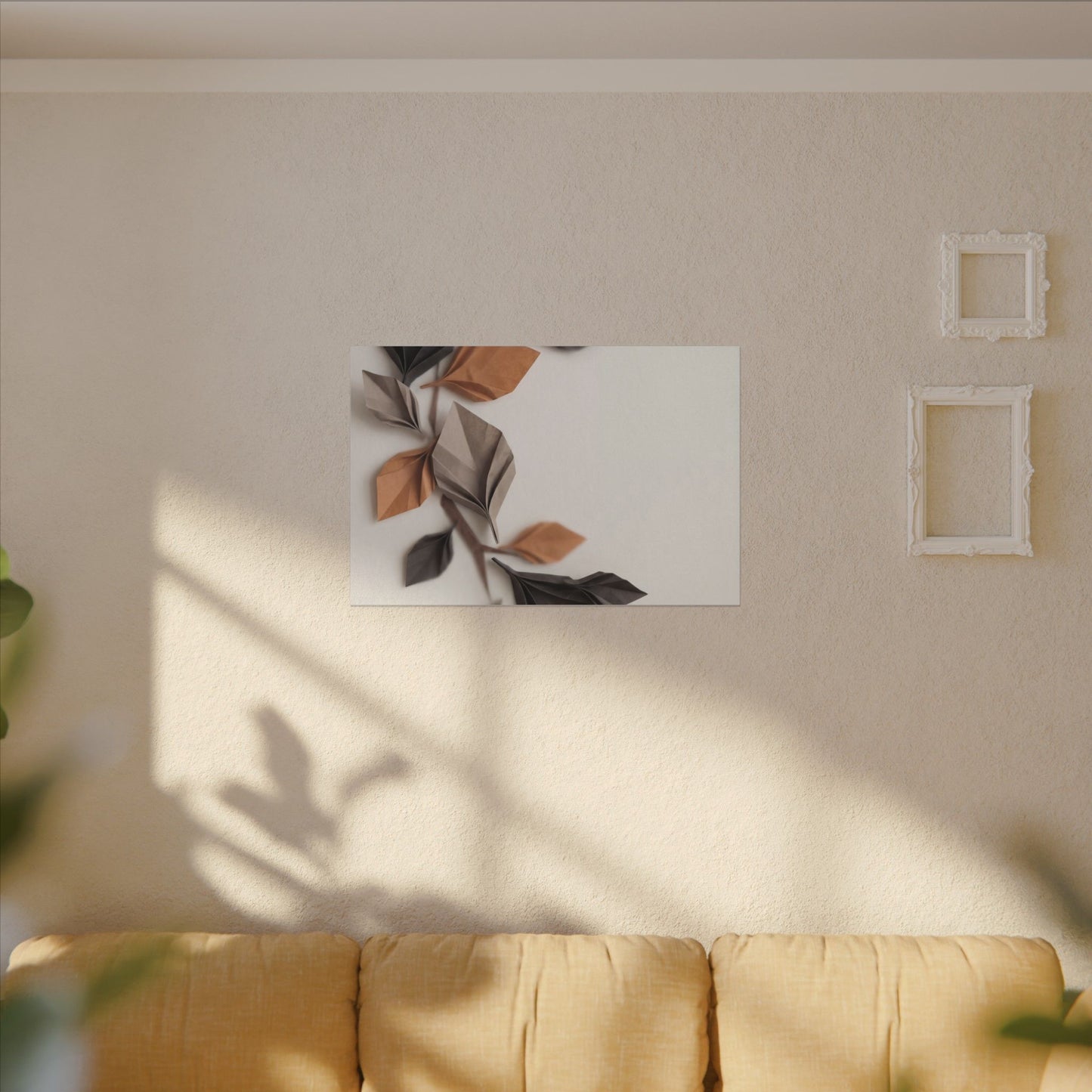 Paper Fold Autumn Canvas Art | Japandi Earthy Design