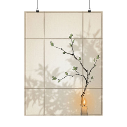 Shoji Screen Minimal Line Wall Art Print | Earthy Japandi Art Art Print