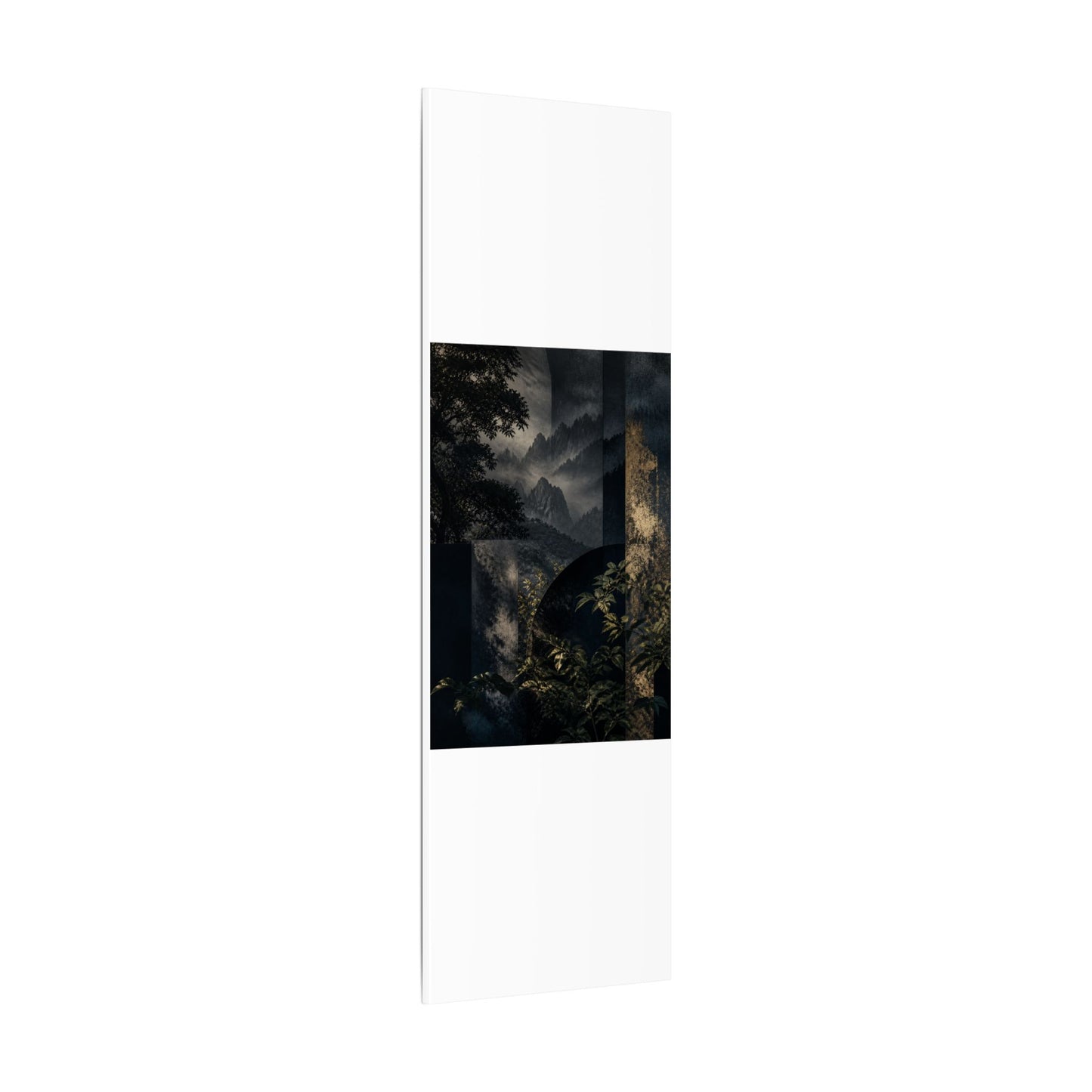 Mountain Mist Summer Canvas Art | Dark Japandi Atmospheric Design