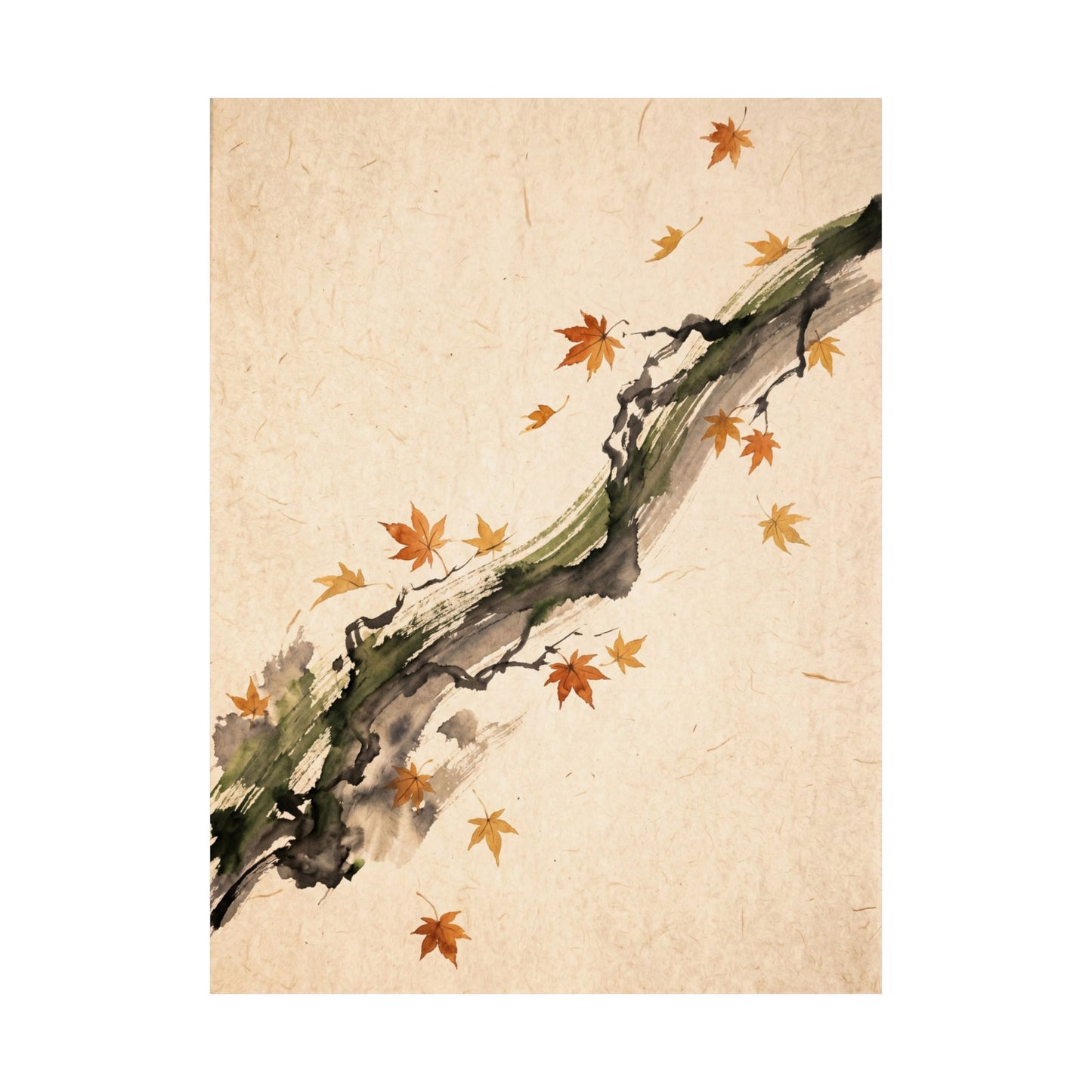 Ma Ink Brushstroke Wall Art Print - Zen Ukiyo E Inspired