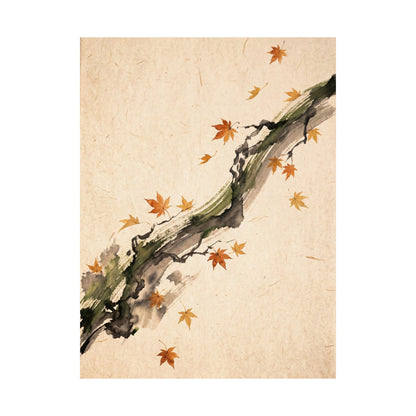 Ma Ink Brushstroke Wall Art Print - Zen Ukiyo E Inspired