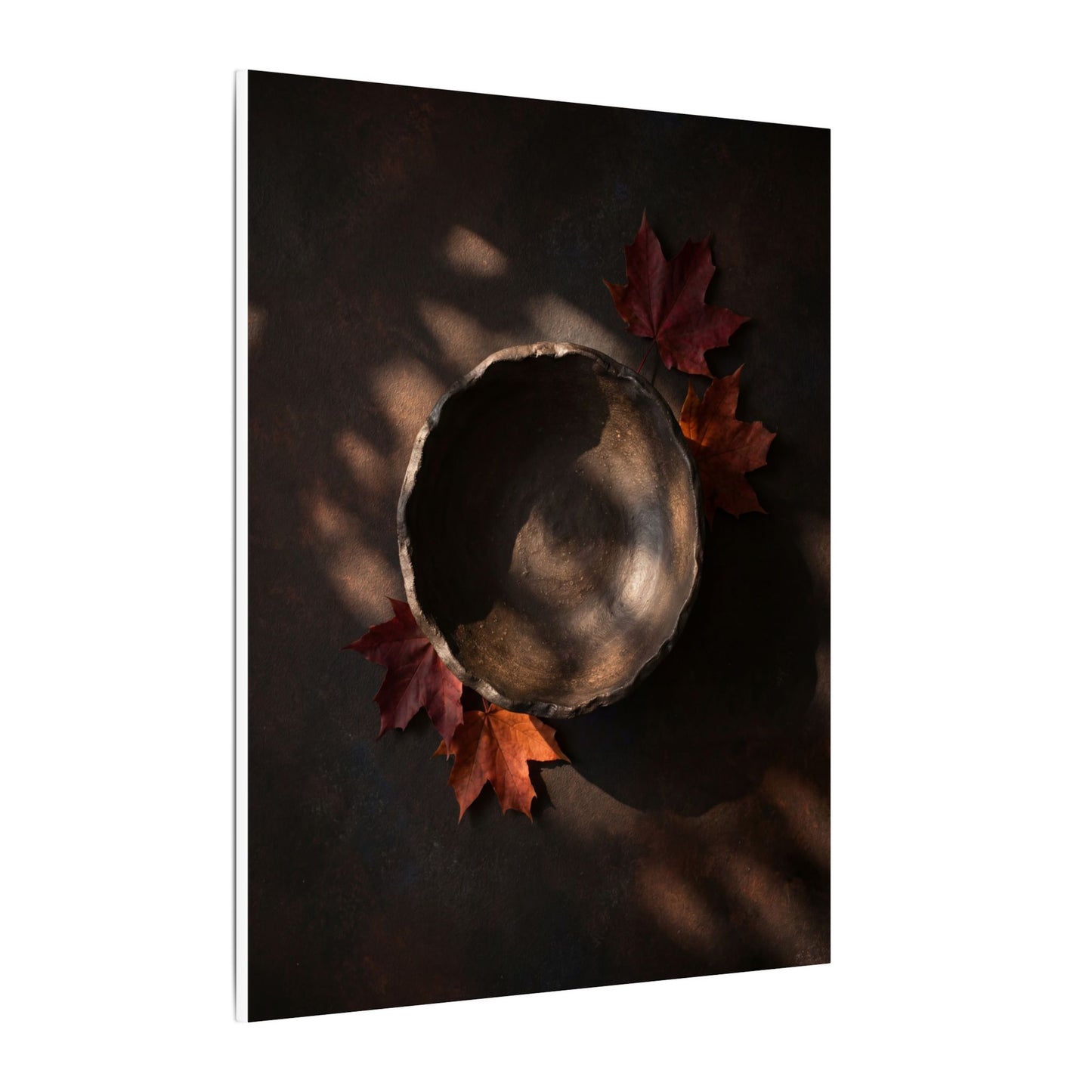 Ceramic Bowl Canvas Art | Autumn Dark Japandi Dark Texture Art