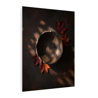 Ceramic Bowl Canvas Art | Autumn Dark Japandi Dark Texture Art