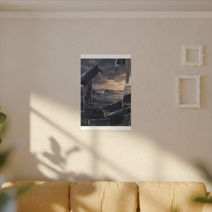 Fukinsei Ocean Wave Canvas Art - Dark Japandi Shadow Zen