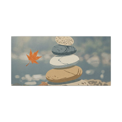 Warm River Stones Canvas Art - Japanese Pattern Japandi