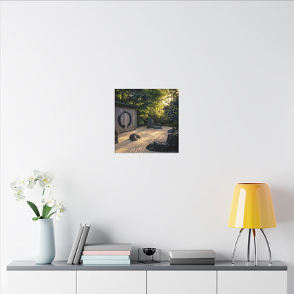 Rock Garden Enso Canvas Art | Tranquil Zen Art