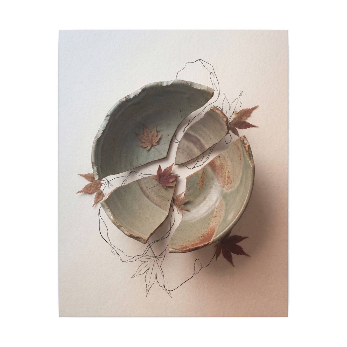 Dawn Ceramic Bowl Canvas Art - Japandi Fukinsei
