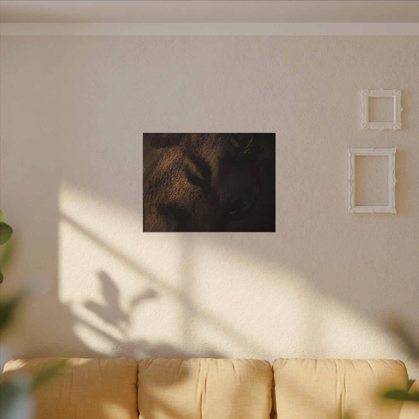 Candlelight Shadow Play Canvas Art - Dark Japandi Ma