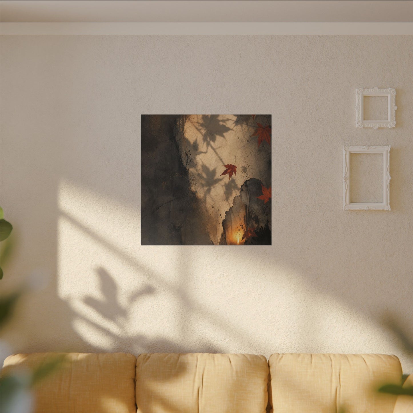Shadow Play Texture Canvas Art | Neutral Japandi Art