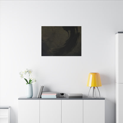 Seijaku Ink Brushstroke Canvas Art - Dark Japandi Moody Minimal