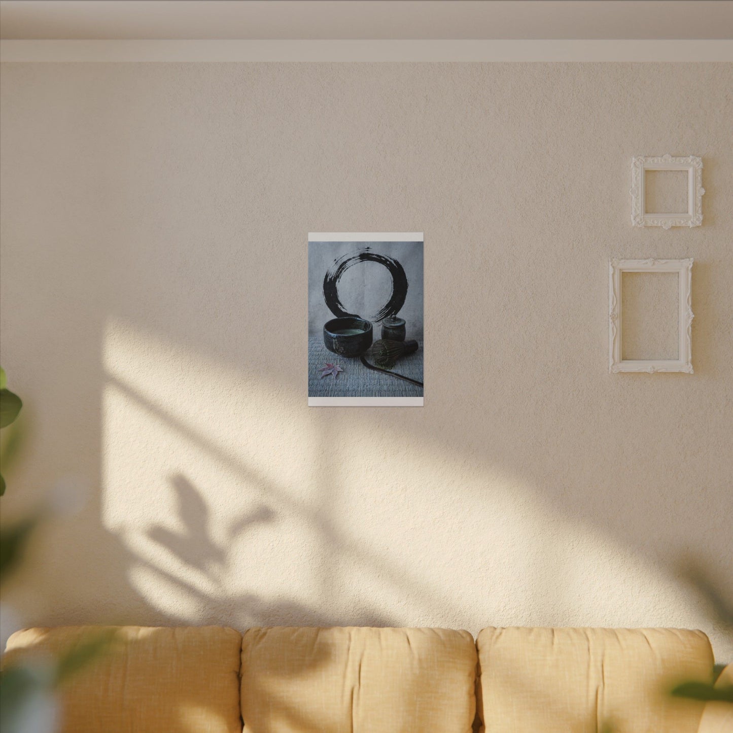 Tea Ceremony Canvas Art | Winter Zen Enso Art