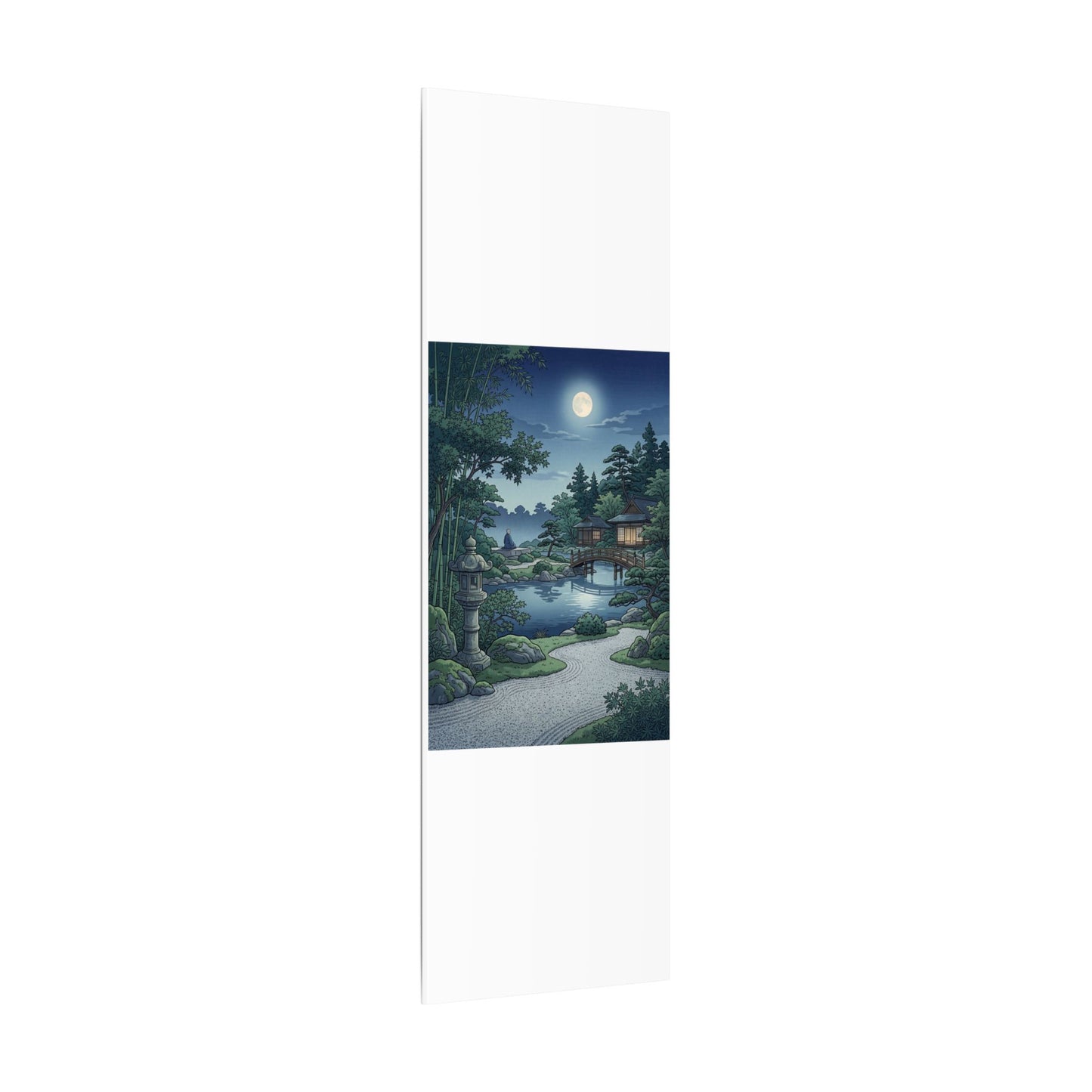 Summer Moonlit Garden Ukiyo E Inspired Canvas Art | Serene Decor