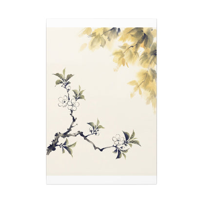 Kanso Cherry Blossom Canvas Art - Zen Sumi E