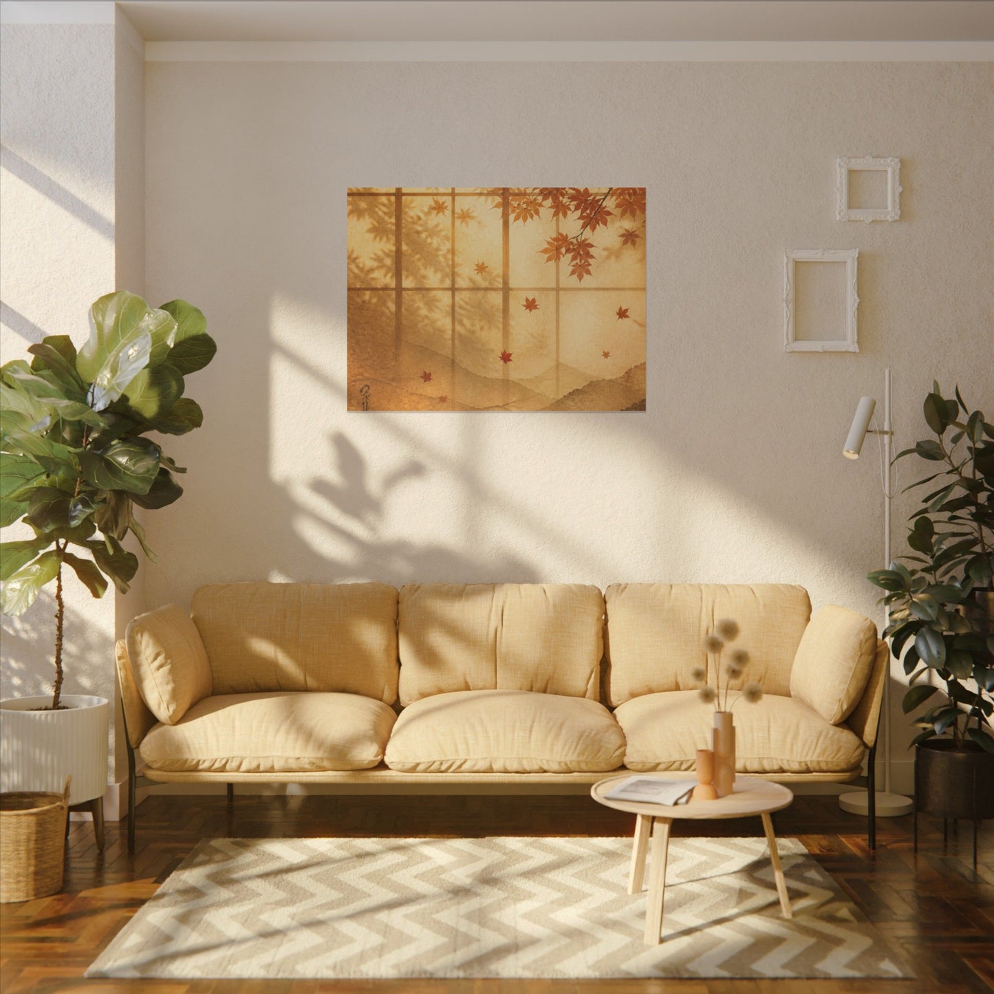Shoji Screen Texture Canvas Art | Earthy Japandi Art