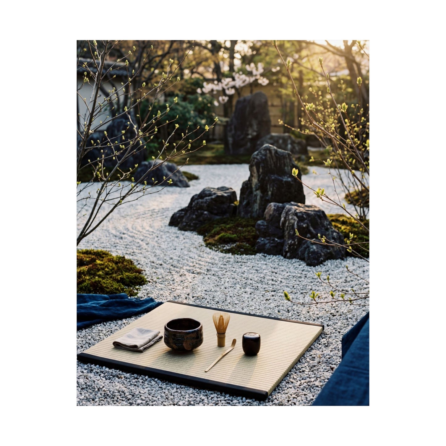 Tea Ceremony Wall Art Print | Spring Zen Karesansui Art