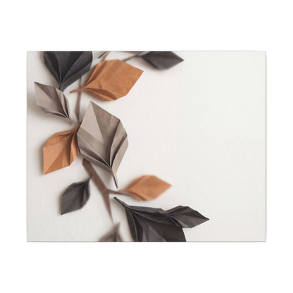 Paper Fold Autumn Canvas Art | Japandi Earthy Design Art Print