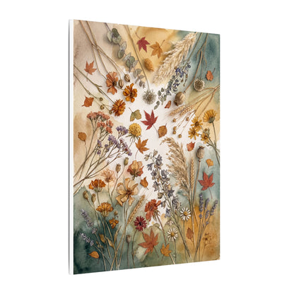 Dried Flowers Canvas Art | Autumn Japandi Watercolor Art