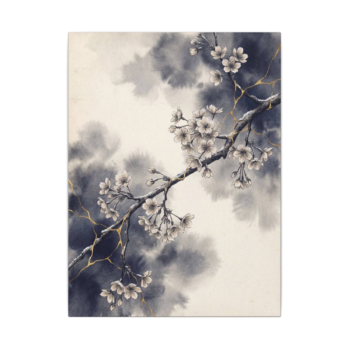 Ma Cherry Blossom Canvas Art - Kintsugi Gold Vein