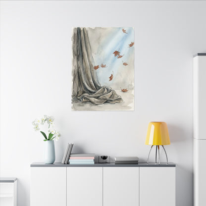 Ma Silk Drape Canvas Art - Japandi Watercolor