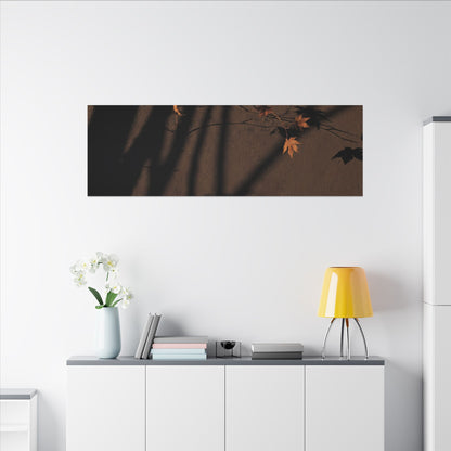 Shadow Play Autumn Canvas Art | Dark Japandi Luxurious Design