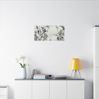 Zen Ink Brushstroke in Overcast | Sumi E Canvas Art
