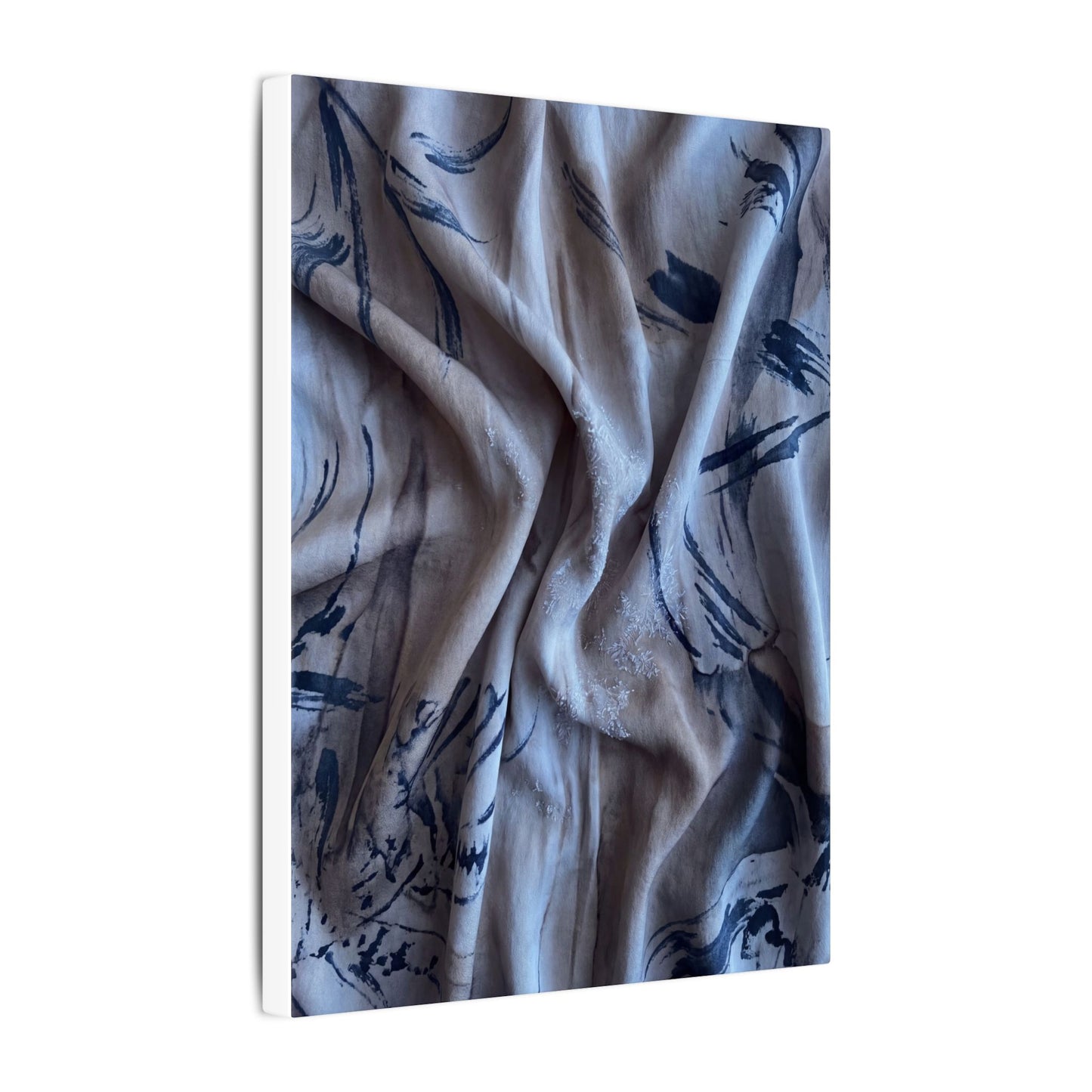 Silk Drape Winter Canvas Art | Japandi Earthy Design